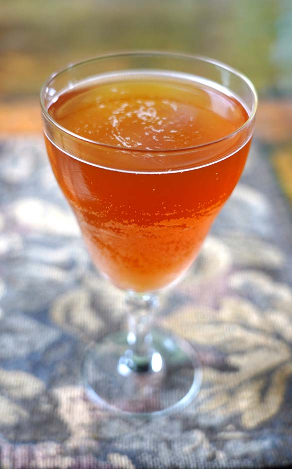 Glass of kombucha